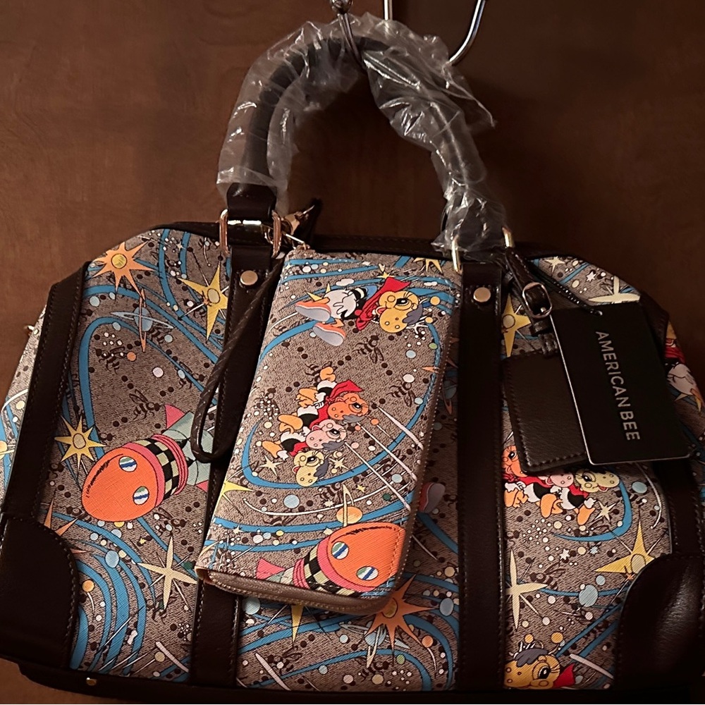 NWT RARE 2pc American Bee Shoulder / hand bag with WALLET